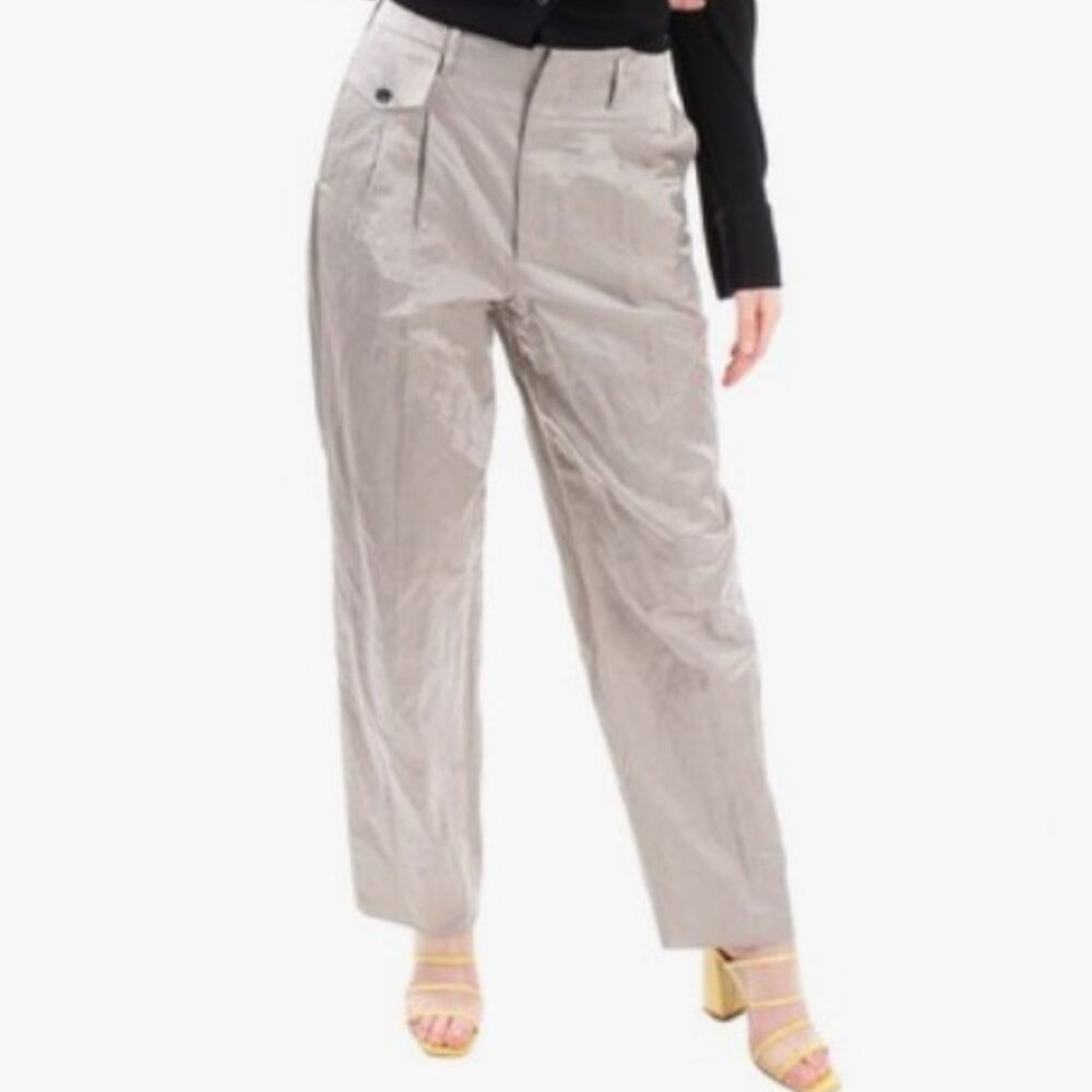 Golden Goose Deluxe Satin Pleated Tapered Trousers